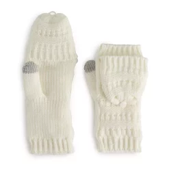 Women's Sonoma Goods For Life® Ladder Stitch Flip Top Mittens 11 Women's Sonoma Goods For Life® Ladder Stitch Flip Top Mittens -True Fit Shop 5731174 Ivory