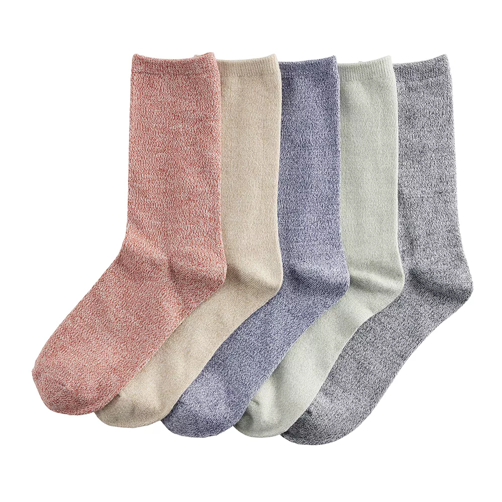 Sonoma Goods For Life® 5 Pack Marl Crew Socks 2 Sonoma Goods For Life® 5 Pack Marl Crew Socks - Image 2