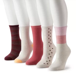 Sonoma Goods For LifeĀ® 5 Pack Stripes & Dot Crew Socks