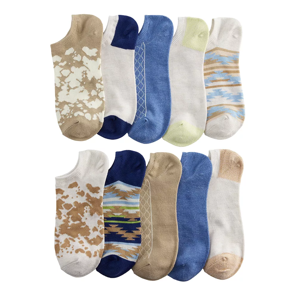 Sonoma Goods For Life® 10 Pack Check Pattern No Show Socks 4 Sonoma Goods For Life® 10 Pack Check Pattern No Show Socks - Image 4