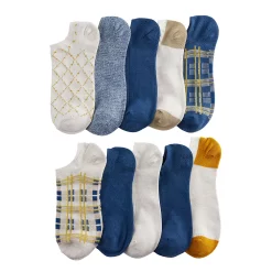Sonoma Goods For Life® 10 Pack Check Pattern No Show Socks 12 Sonoma Goods For Life® 10 Pack Check Pattern No Show Socks -True Fit Shop 5744058 Punchy Plaid