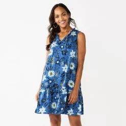 Women's Sonoma Goods For Life® Tiered Sleeveless Dress 11 Women's Sonoma Goods For Life® Tiered Sleeveless Dress -True Fit Shop 5748599 Blue Floral