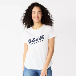 Women's Sonoma Goods For Life® Patriotic Graphic Tee 27 Women's Sonoma Goods For Life® Patriotic Graphic Tee -True Fit Shop 5757625 White Navy Usa