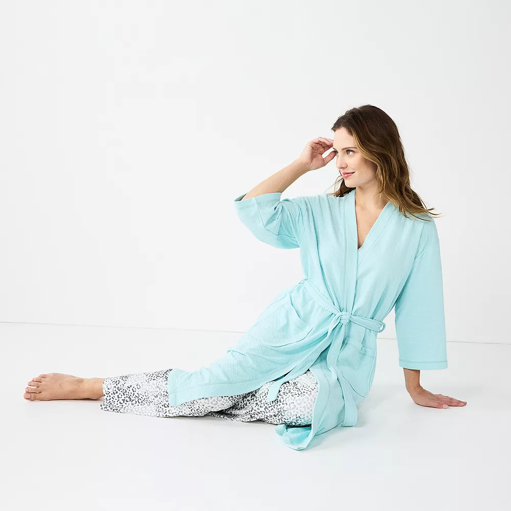 Women's Sonoma Goods For Life® Cloud Knit 3/4 Sleeve Robe 7 Women's Sonoma Goods For Life® Cloud Knit 3/4 Sleeve Robe - Image 7