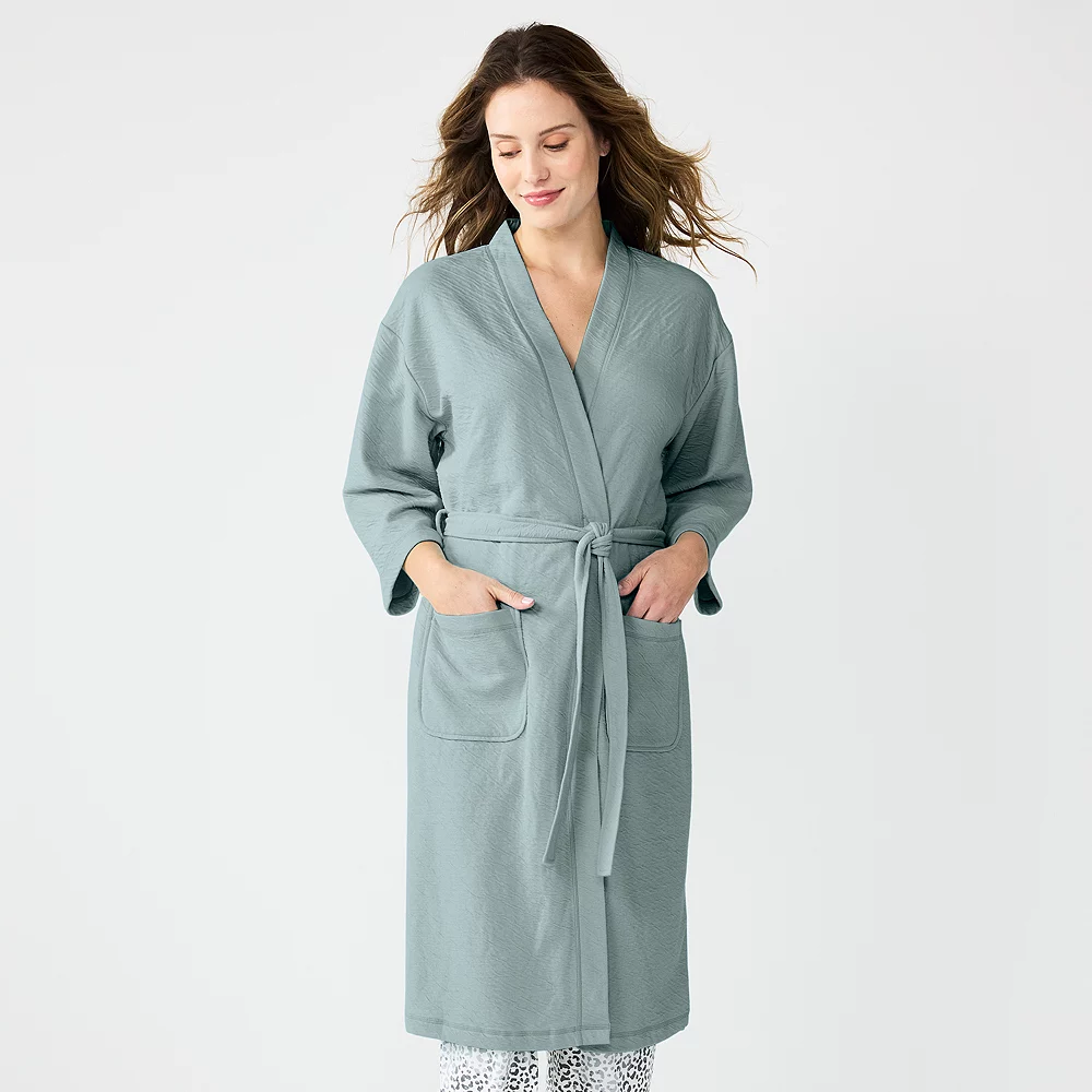 Women's Sonoma Goods For Life® Cloud Knit 3/4 Sleeve Robe 3 Women's Sonoma Goods For Life® Cloud Knit 3/4 Sleeve Robe - Image 3