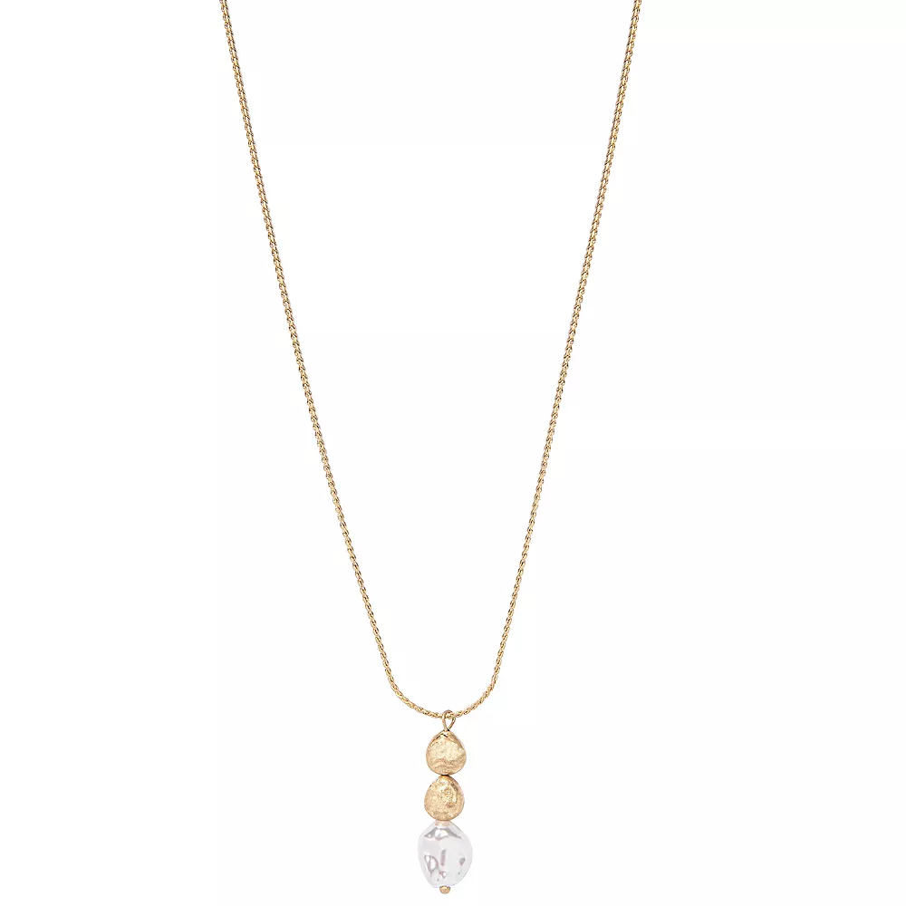 Sonoma Goods For Life® Chain With Casted Metal & Pearl Drop Pendant Necklace 1 Sonoma Goods For Life® Chain With Casted Metal & Pearl Drop Pendant Necklace