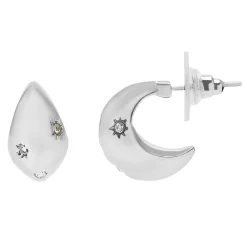 Sonoma Goods For Life® Pave Accent Mini Chubby Celestial Hoop Earrings