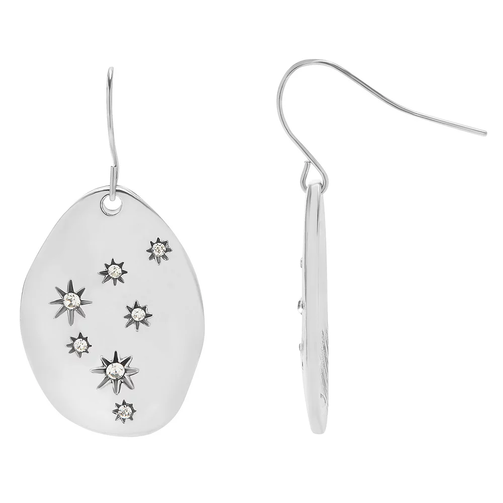 Sonoma Goods For Life® Etched Stars Organic Metal Drop Earrings 1 Sonoma Goods For Life® Etched Stars Organic Metal Drop Earrings