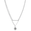 Sonoma Goods For Life® 2 Row Bar and Radial Textured Coin Pendant Necklace