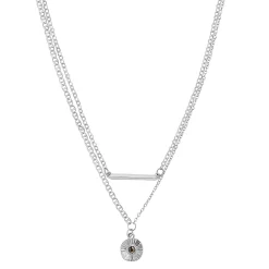 Sonoma Goods For Life® 2 Row Bar and Radial Textured Coin Pendant Necklace