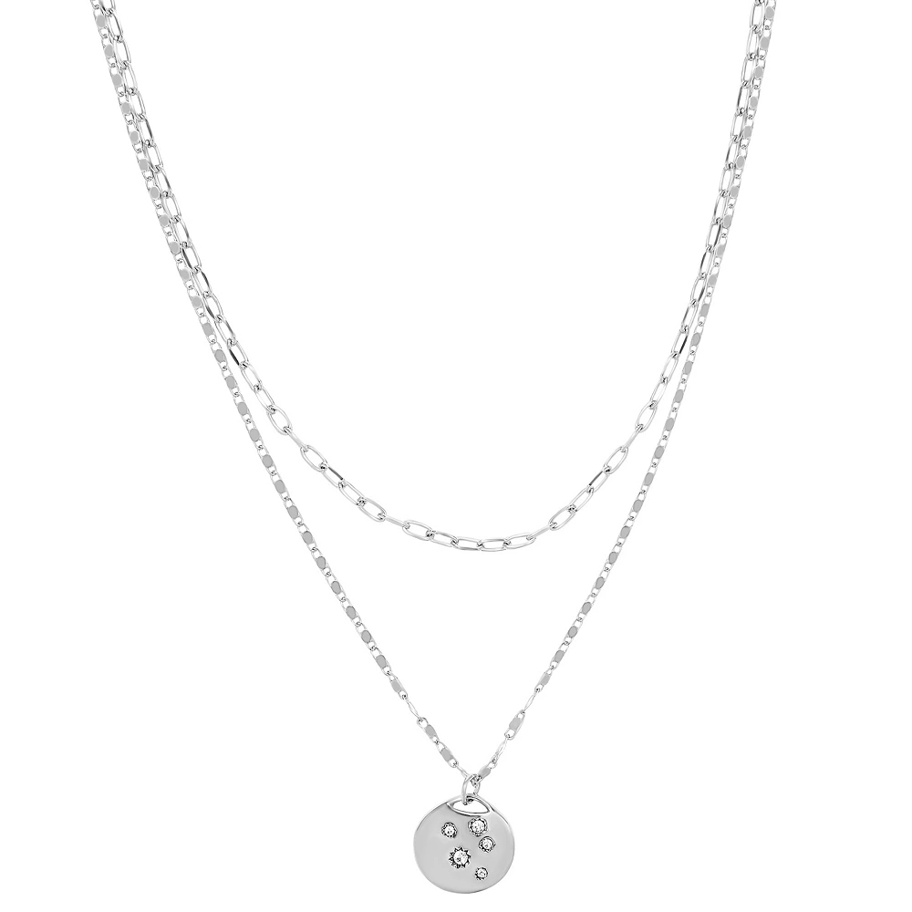 Sonoma Goods For Life® 2 Row Etched Stars Coin Pendant Necklace 1 Sonoma Goods For Life® 2 Row Etched Stars Coin Pendant Necklace