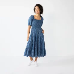 Women's Sonoma Goods For Life® Smocked Tiered Midi Dress