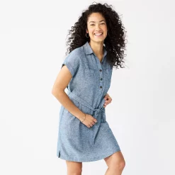 Women's Sonoma Goods For Life® Henley Shirt Dress 9 Women's Sonoma Goods For Life® Henley Shirt Dress -True Fit Shop 5804278 Blue