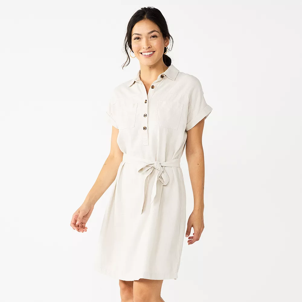 Women's Sonoma Goods For Life® Henley Shirt Dress 1 Women's Sonoma Goods For Life® Henley Shirt Dress