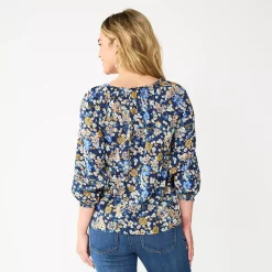 Women's Sonoma Goods For Life® Three-Quarter Sleeve Top -True Fit Shop 5806184 ALT