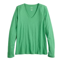 Women's Sonoma Goods For Life® Everyday Adaptive & Easy Dressing V-Neck Long Sleeve Top 34 Women's Sonoma Goods For Life® Everyday Adaptive & Easy Dressing V-Neck Long Sleeve Top -True Fit Shop 5816145 ALT5
