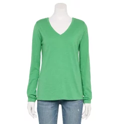 Women's Sonoma Goods For Life® Everyday Adaptive & Easy Dressing V-Neck Long Sleeve Top 23 Women's Sonoma Goods For Life® Everyday Adaptive & Easy Dressing V-Neck Long Sleeve Top -True Fit Shop 5816145 Aloe Green