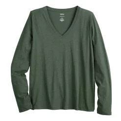 Women's Sonoma Goods For Life® Everyday Adaptive & Easy Dressing V-Neck Long Sleeve Top 28 Women's Sonoma Goods For Life® Everyday Adaptive & Easy Dressing V-Neck Long Sleeve Top -True Fit Shop 5816145 Gray Green