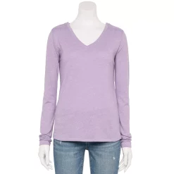 Women's Sonoma Goods For Life® Everyday Adaptive & Easy Dressing V-Neck Long Sleeve Top 21 Women's Sonoma Goods For Life® Everyday Adaptive & Easy Dressing V-Neck Long Sleeve Top -True Fit Shop 5816145 Light Purple
