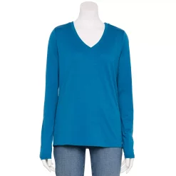Women's Sonoma Goods For Life® Everyday Adaptive & Easy Dressing V-Neck Long Sleeve Top 29 Women's Sonoma Goods For Life® Everyday Adaptive & Easy Dressing V-Neck Long Sleeve Top -True Fit Shop 5816145 Teal