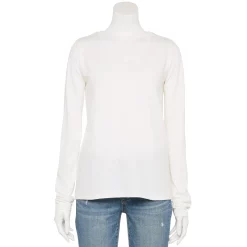 Women's Sonoma Goods For Life® Everyday Adaptive & Easy Dressing V-Neck Long Sleeve Top 26 Women's Sonoma Goods For Life® Everyday Adaptive & Easy Dressing V-Neck Long Sleeve Top -True Fit Shop 5816145 White