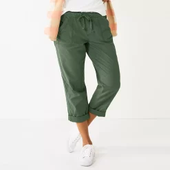 Women's Sonoma Goods For Life® Paperbag Waist Capri Pants -True Fit Shop 5817195 Olive Green