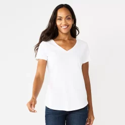 Women's Sonoma Goods For Life® Essential V-Neck Tee -True Fit Shop 5824995 White