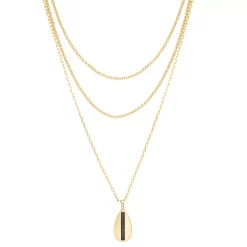 Sonoma Goods For Life® Gold Tone 3 Row Multi Chain Semi Bar Teardrop Pendant Necklace