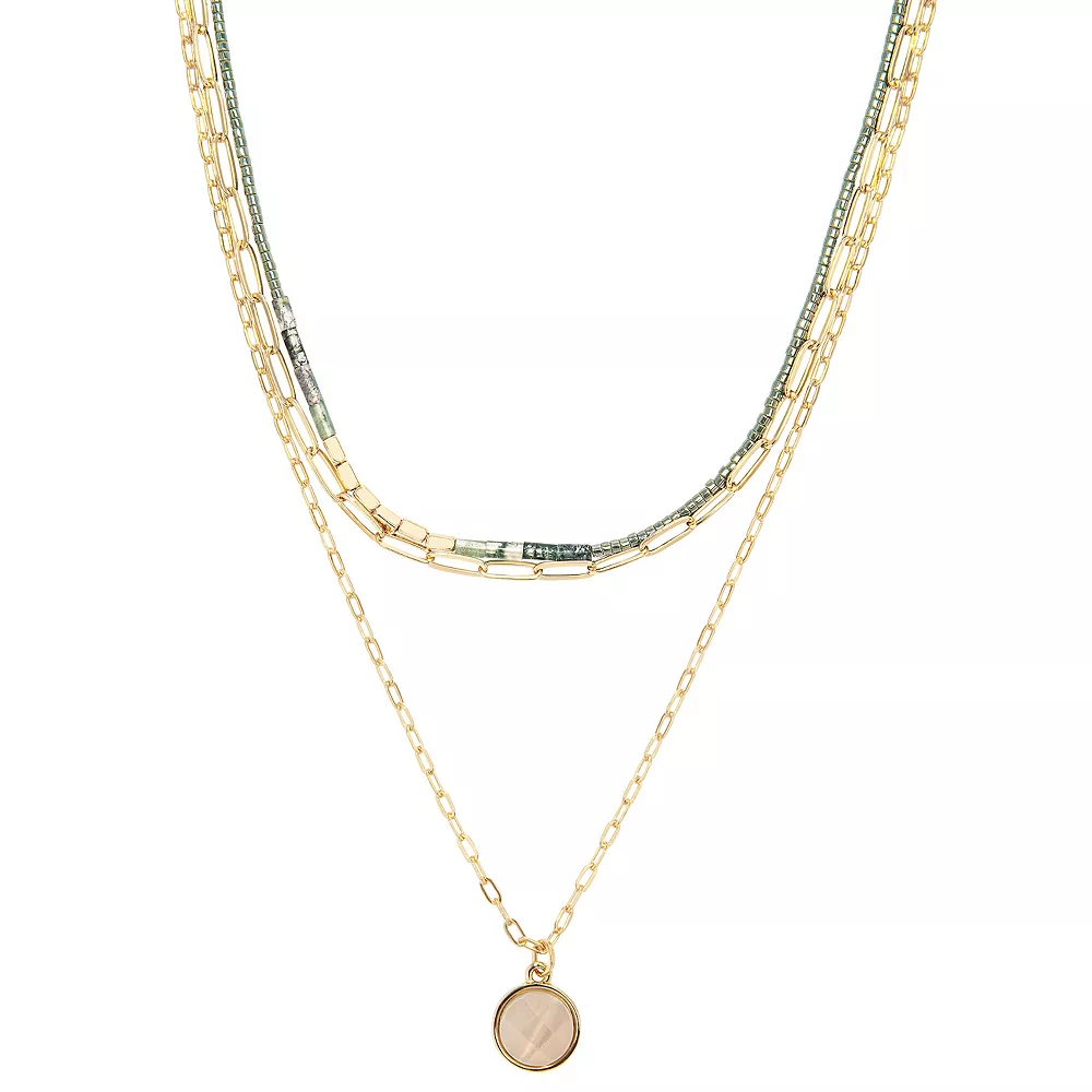 Sonoma Goods For Life® 3 Row Semi Pendant Necklace 1 Sonoma Goods For Life® 3 Row Semi Pendant Necklace