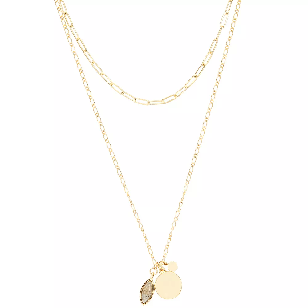 Sonoma Goods For Life® 2 Row Semi Charm Long Necklace 1 Sonoma Goods For Life® 2 Row Semi Charm Long Necklace