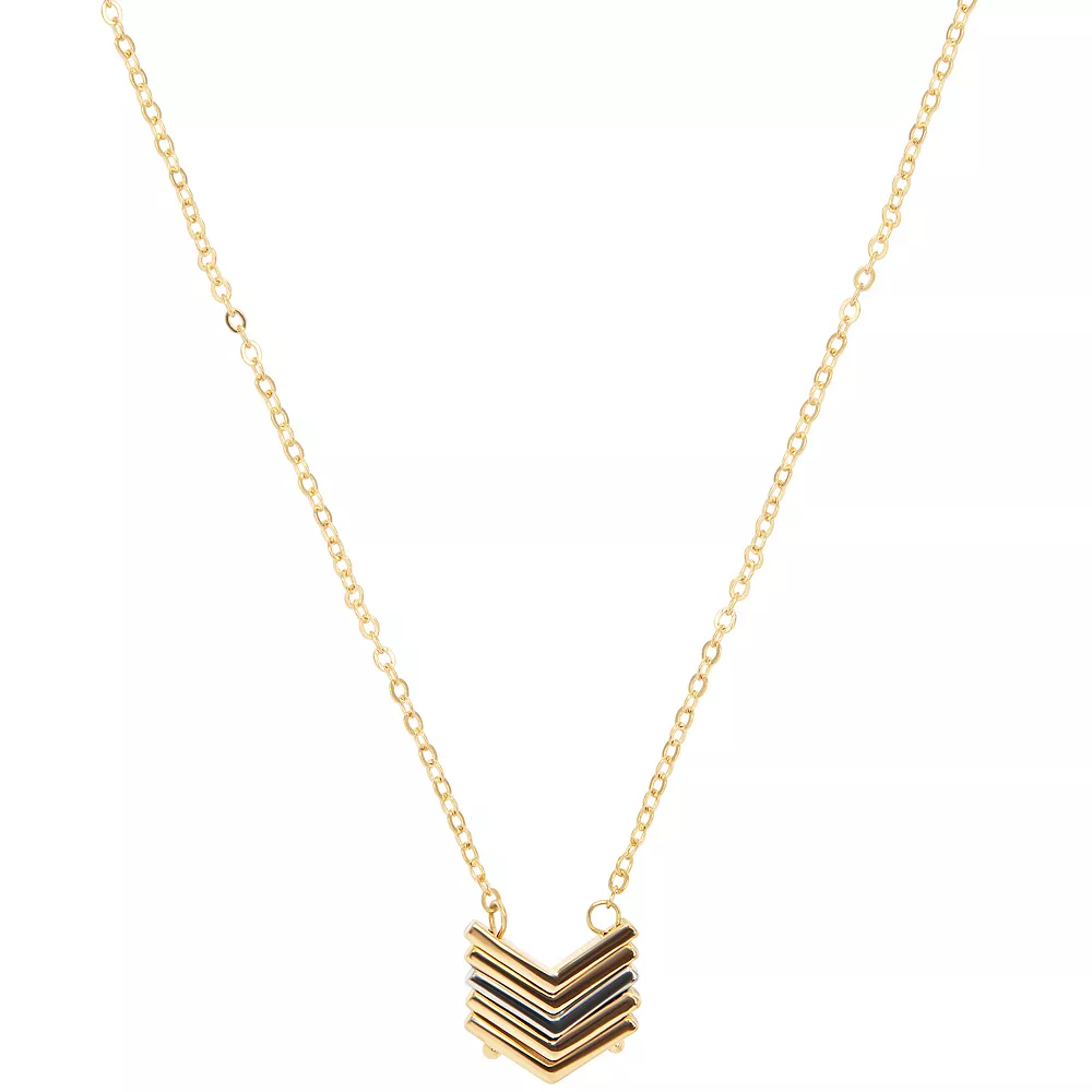 Sonoma Goods For Life® Two Tone Chevron Pendant Necklace 1 Sonoma Goods For Life® Two Tone Chevron Pendant Necklace