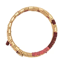 Sonoma Goods For Life® Gold Tone Red Rubber Coated Beaded Coil Bracelet