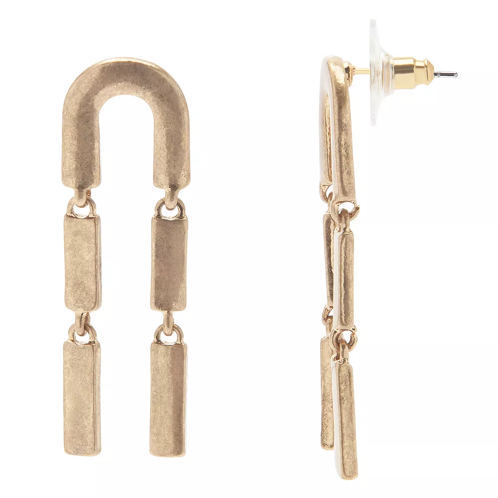 Sonoma Goods For Life® Gold Tone Shaky Bar U Shaped Drop Earrings 1 Sonoma Goods For Life® Gold Tone Shaky Bar U Shaped Drop Earrings