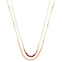 Sonoma Goods For Life® 2 Multi Row Chain And Color Beads Long Necklace