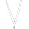Sonoma Goods For Life® 2 Row Rhod Textured Coin & Teardrop Pendants Necklace