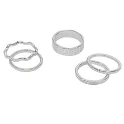 Sonoma Goods For Life® Silver Tone 5-piece Textured Ring Set