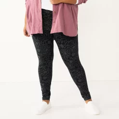 Plus Size Sonoma Goods For LifeĀ® Essential Mid-Rise Leggings