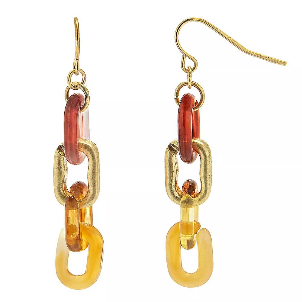 Sonoma Goods For Life® Gold Tone Resin & Metal Linear Drop Earrings 1 Sonoma Goods For Life® Gold Tone Resin & Metal Linear Drop Earrings