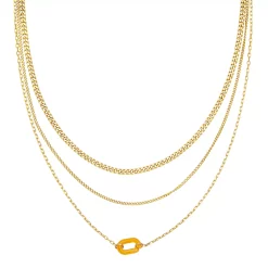 Sonoma Goods For Life® Gold Tone Multi Chain Orange Resin Link Necklace