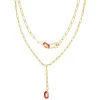 Sonoma Goods For Life® Gold Tone Red Resin Two-Row Link Necklace