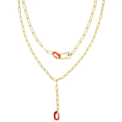 Sonoma Goods For Life® Gold Tone Red Resin Two-Row Link Necklace