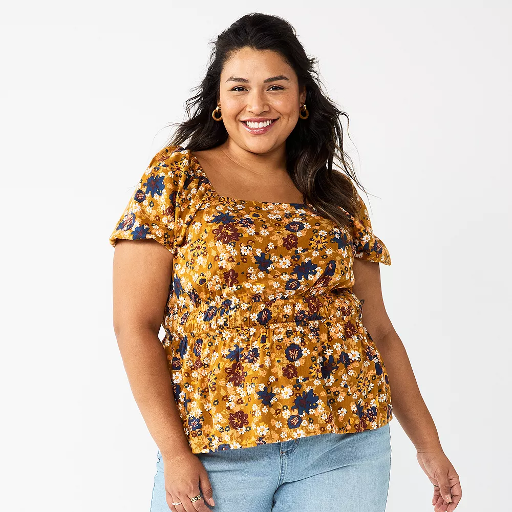 Plus Size Sonoma Goods For Life® Short Sleeve Squareneck Top 4 Plus Size Sonoma Goods For Life® Short Sleeve Squareneck Top - Image 4