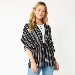 Women's Sonoma Goods For LifeĀ® Striped Tie-Front Ruana