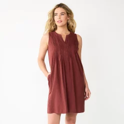 Women's Sonoma Goods For Life® Sleeveless Pintuck Tank Dress 17 Women's Sonoma Goods For Life® Sleeveless Pintuck Tank Dress -True Fit Shop 5903884 Maroon
