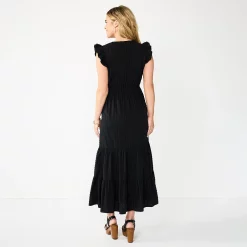 Women's Sonoma Goods For Life® Ruffle Sleeve Smocked Maxi Dress -True Fit Shop 5921689 ALT