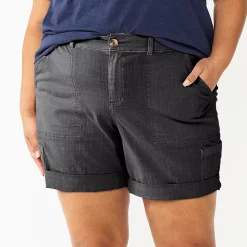 Plus Size Sonoma Goods For Life® Comfort Waist Utility Bermuda Shorts -True Fit Shop 5927089 Black