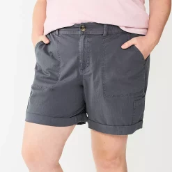 Plus Size Sonoma Goods For Life® Comfort Waist Utility Bermuda Shorts -True Fit Shop 5927089 Dark Gray