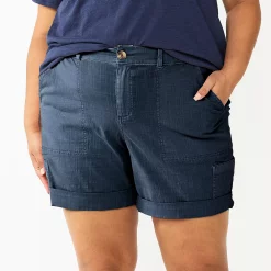 Plus Size Sonoma Goods For Life® Comfort Waist Utility Bermuda Shorts -True Fit Shop 5927089 Navy
