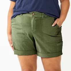 Plus Size Sonoma Goods For Life® Comfort Waist Utility Bermuda Shorts -True Fit Shop 5927089 Olive