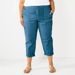 Plus Size Sonoma Goods For Life® Cargo Utility Capri Pants -True Fit Shop 5927176 Blue